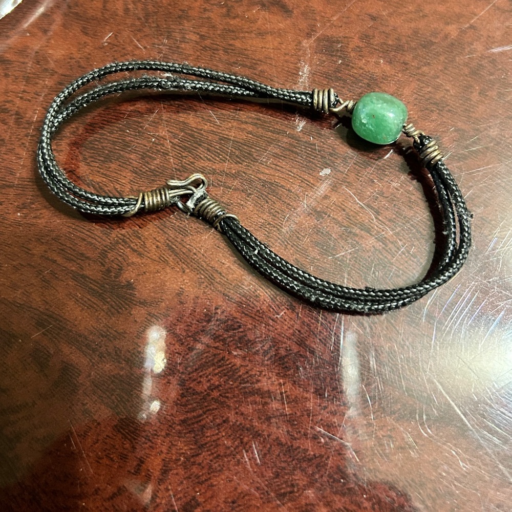 Black and Green Beaded Bracelet